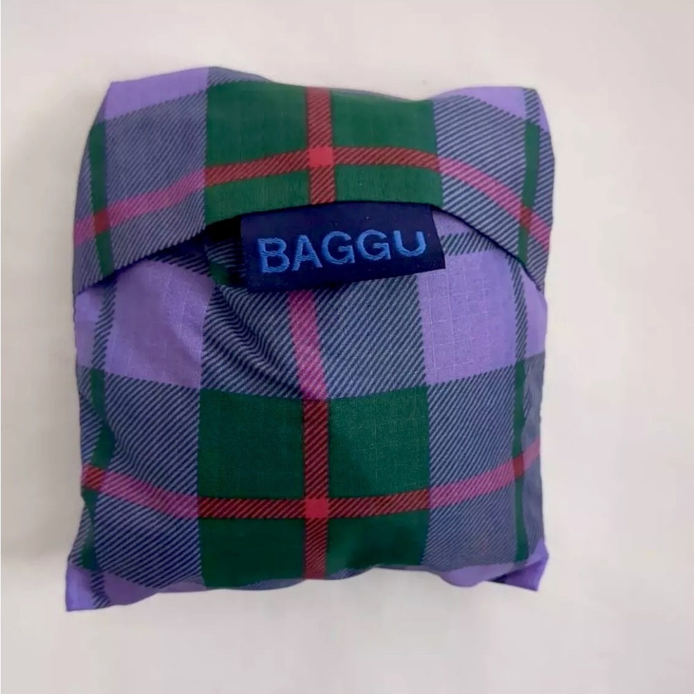 BAGGU Reusable Nylon Tote in ***DISCONTINUED*** ***RARE*** Purple Checkered